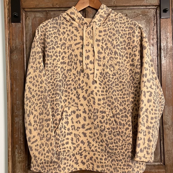 Chap’s Super Soft Leopard Animal Print Hoodie Size S - Picture 3 of 10